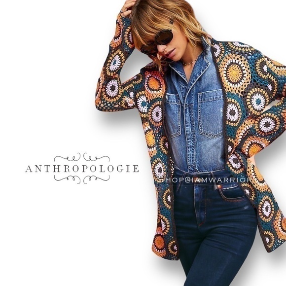 Anthropologie Moth boho circle crochet cardigan *shop@iamwarrior - Picture 2 of 12